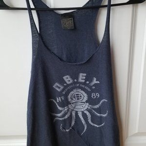Obey navy octopus tank top